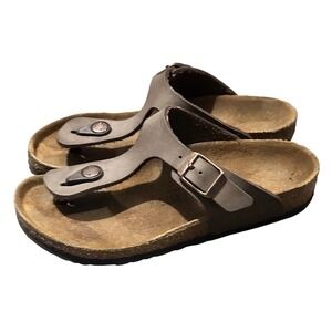 Kids Birkenstock Gizeh Thong Sandals Cork Footbed Comfort Brown Sz 32 (US 1-1.5)
